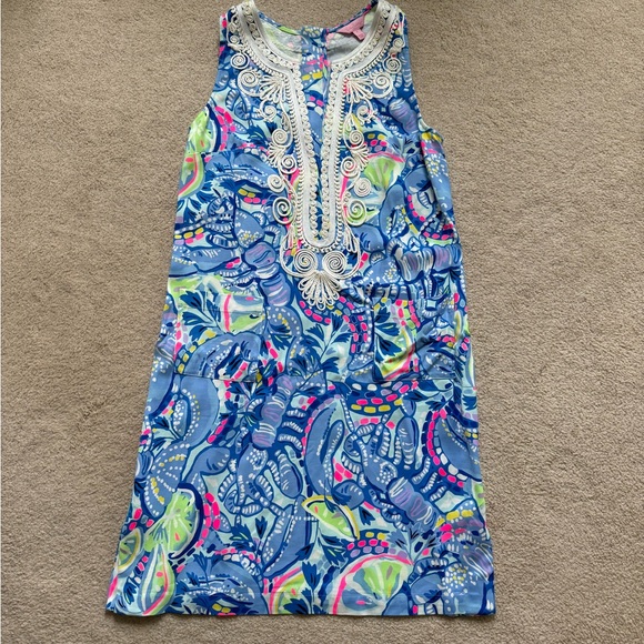 Lilly Pulitzer Carlotta Stretch Shift Dress in Blue Peri Size 4 - Picture 3 of 6
